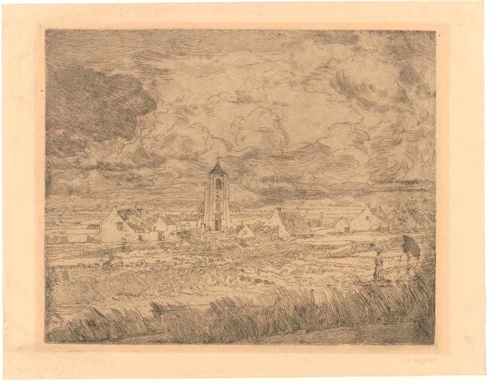 Large View of Mariakerke, print by James Ensor, 1887, Prints Department, Royal Library of Belgium, S. II 63752