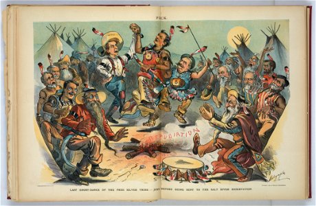 Last ghost-dance of the free silver tribe - just before being sent to the Salt River Reservation - Dalrymple. LCCN2012648486