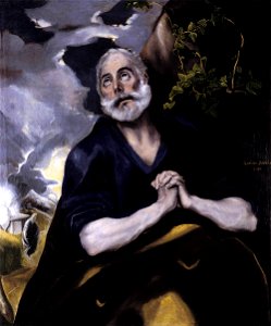 Las lagrimas de san Pedro El Greco 1580. Free illustration for personal and commercial use.