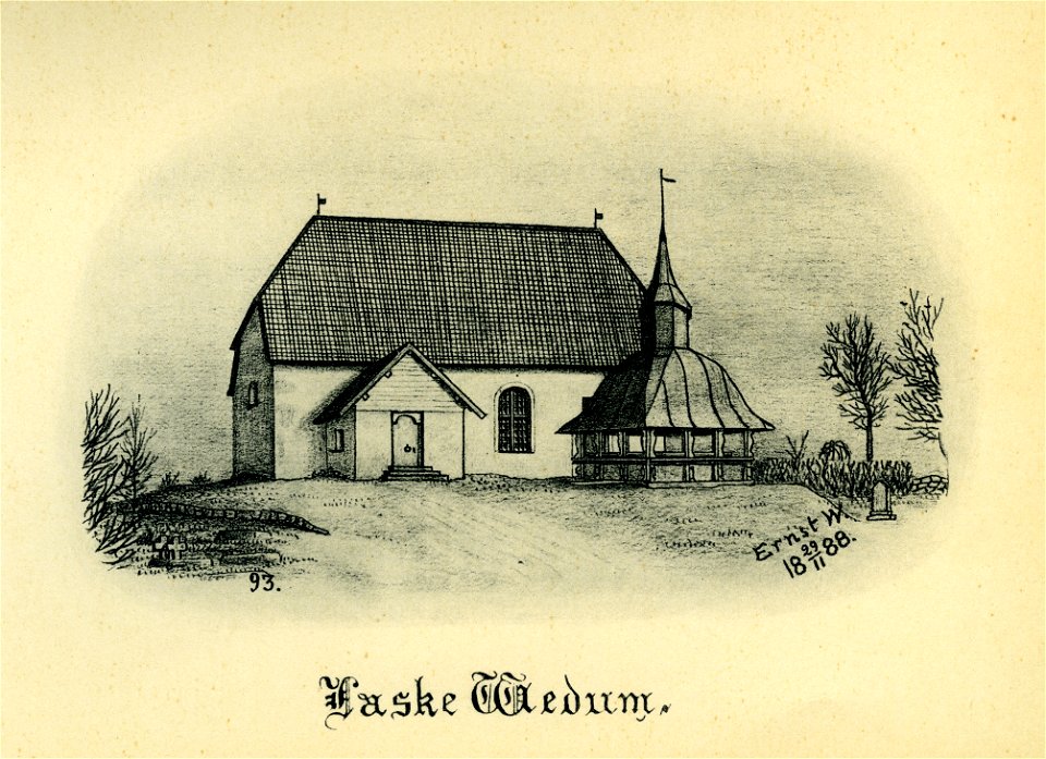 Laske-Vedums kyrka 1888 (Ernst Wennerblad 1902)