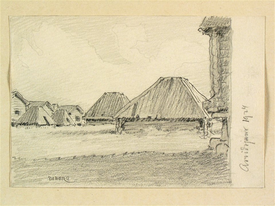 Lappland, Piteå lappmark, Arvidsjaurs sn. Teckning av Ferdinand Boberg - Nordiska museet - NMA.0088280
