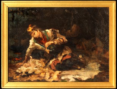 Lappkvinna med sitt barn. Studie (Anna Nordlander) - Nationalmuseum - 20680