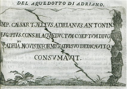 Latin inscription from the Aqueduct of Hadrian (Dexameni) in Athens - Fanelli Francesco - 1695