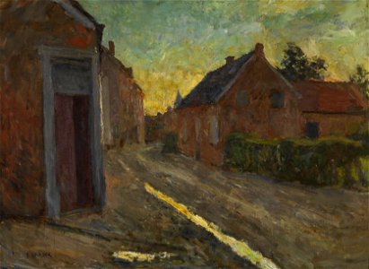 Evert Larock - Dorpstraat na onweer