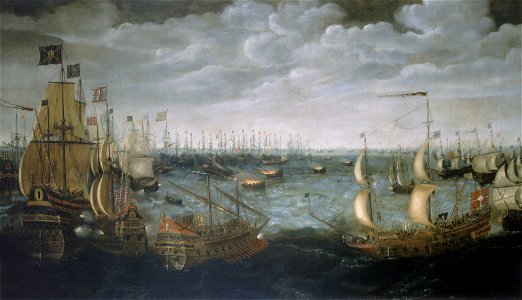 Launch of fireships against the Spanish Armada, 7 August 1588 RMG BHC0263