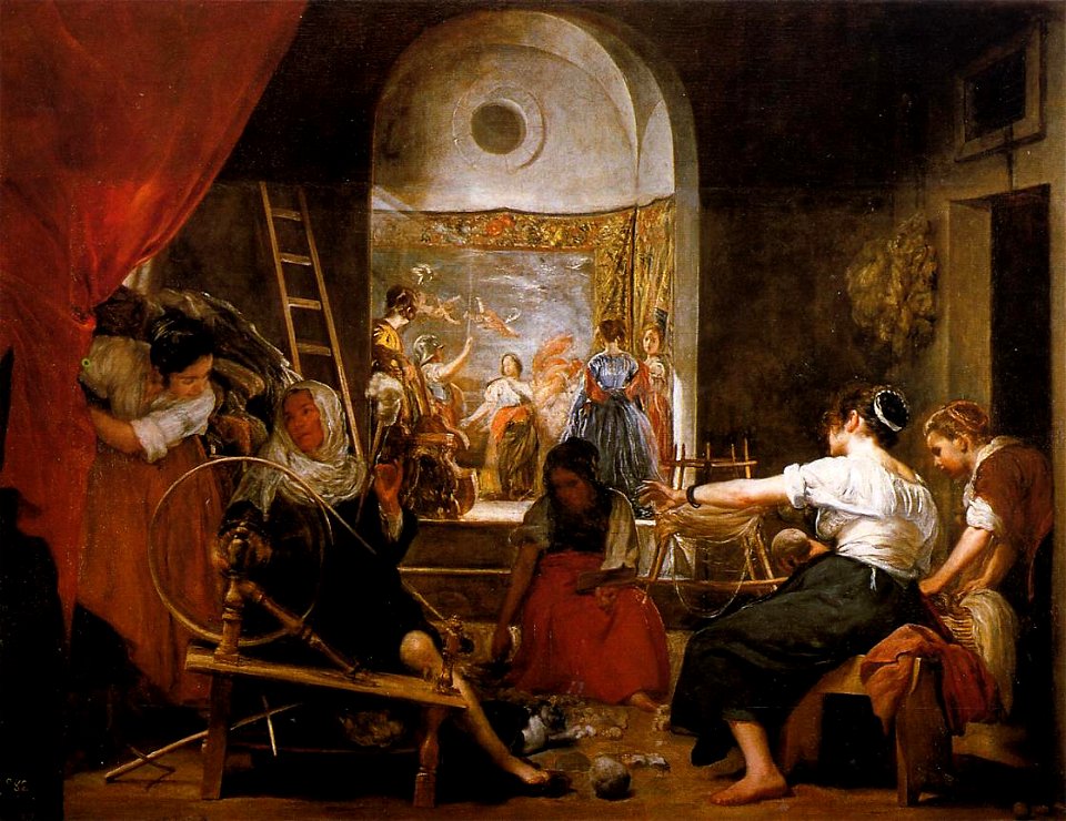 Las hilanderas con añadidos de mano ajena, by Diego Velázquez
