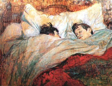 Lautrec in bed 1893. Free illustration for personal and commercial use.