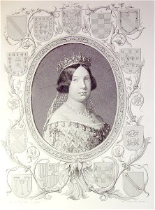 Las Glorias Nacionales, 1852 Ysabel II Reina de España, rodeada de los escudos de la primera nobleza, segun las descendencias de Sandoval. (4013967480)