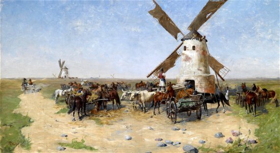 Laszlo Pataky von Sospatak Mühle in weiter Pusztalandschaft
