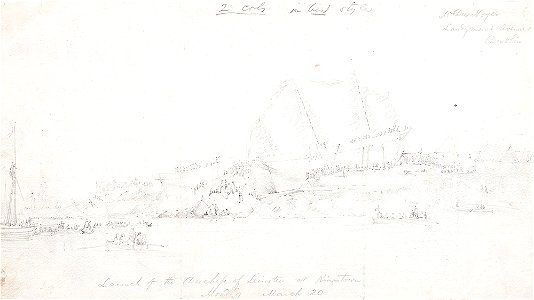 Launch of the Duchess of Leinster at Kingston, Monday March 20th - George Victor Du Noyer - 1843