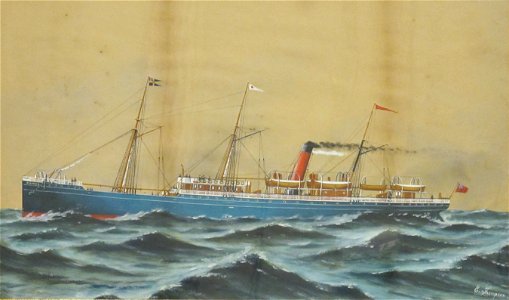 Last- och passagerarfartyget Romeo. E. Thompson 1890. Sjöhistoriska museet. SM 28723