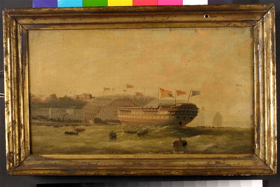 Launch of a ship at Plymouth RMG BHC1915