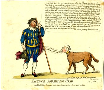 Launce and his dog Crab (BM 1868,0808.6055)