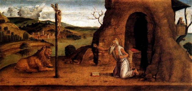 Lazzaro Bastiani - St Jerome in the Desert - WGA1486. Free illustration for personal and commercial use.