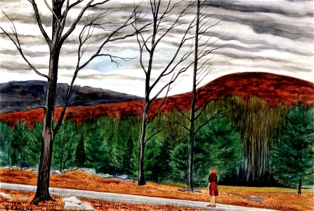 Late November in the Catskills. Free illustration for personal and commercial use.