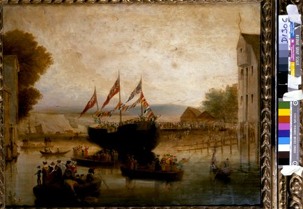 Launch of the brig 'Lewes Castle' RMG BHC3447