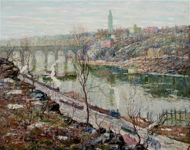 'High Bridge, Harlem River' by Ernest Lawson, San Antonio Museum of Art