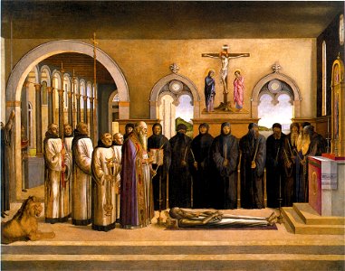Lazzaro Bastiani - Funeral of St Jerome - WGA1490. Free illustration for personal and commercial use.