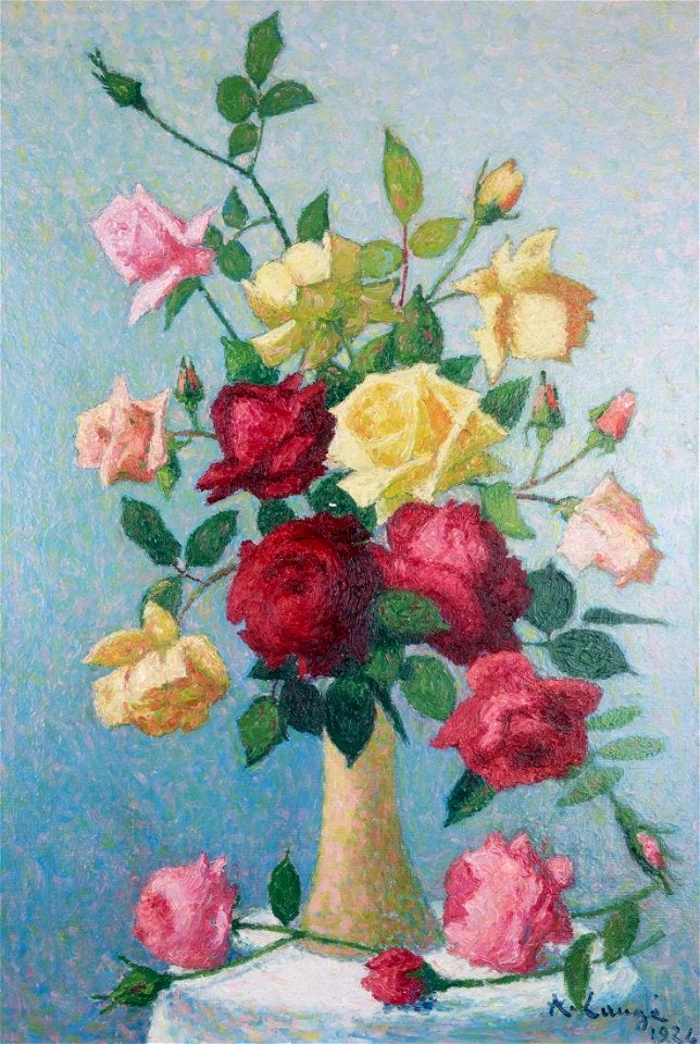 Vase of Roses by Achille Laugé, 1924