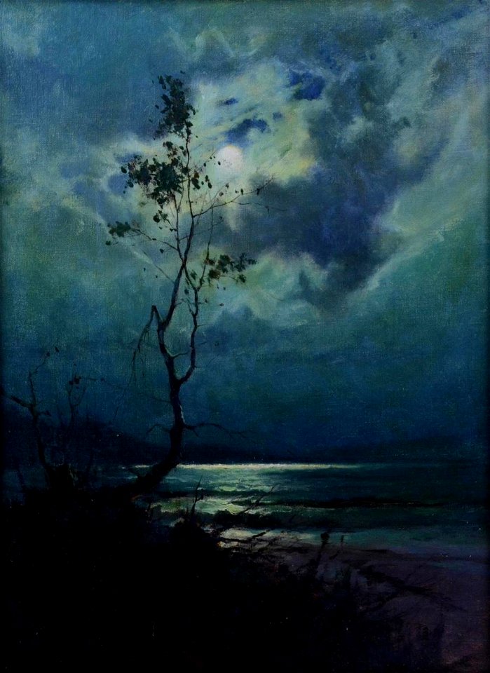 Coastal seascape painting by Sydney Mortimer Laurence