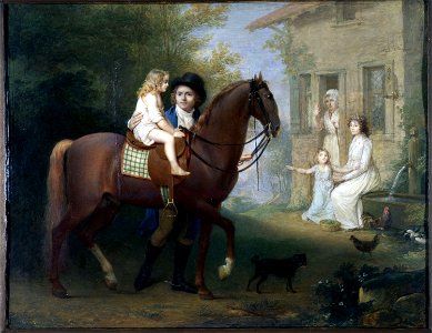 Laurent, Jean-Antoine - Le Peintre et sa famille, devant une maison de campagne - J 746 - Musée Cognacq-Jay