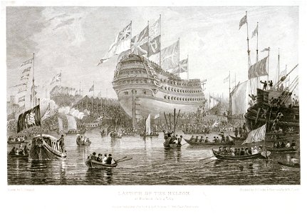 Launch of the Nelson at Woolwich, July 4th 1814 RMG PU6096