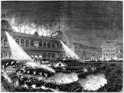Le Wiener Maennergesangs-Verein à Bruxelles - Aspect de la place des Nations dans la soirée du 19 mai 1880