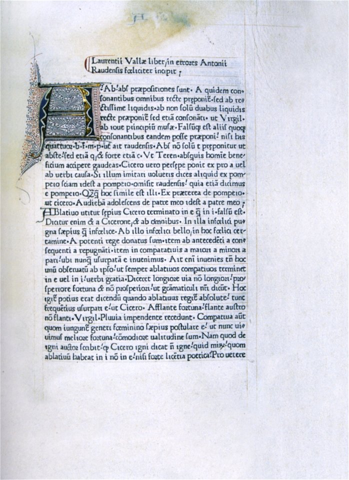 Laurentius Valla Elegantiae linguae latinae 1471 (Isny) img01