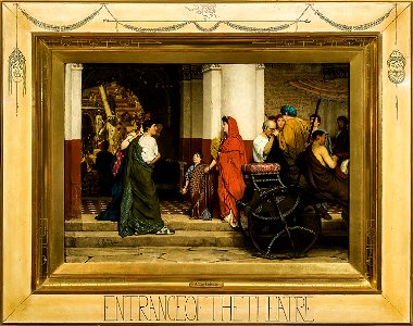 Lawrence Alma-Tadema - The Entrance to a Roman Theatre (1866) - painting