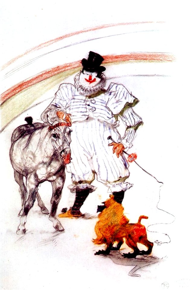 Lautrec at the circus, horse and monkey dressage 1899