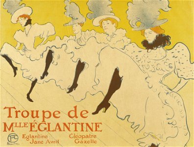 Lautrec la troupe de mlle eglantine (poster) 1895-6. Free illustration for personal and commercial use.