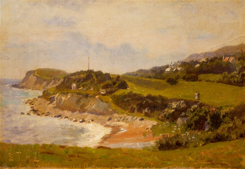 Laurits Tuxen, Kystparti fra Isle of Wright med Osborne House, 1892, SKM1442, Skagens Museum