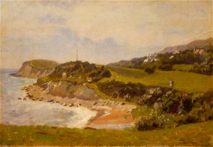 Laurits Tuxen, Kystparti fra Isle of Wright med Osborne House, 1892, SKM1442, Skagens Museum
