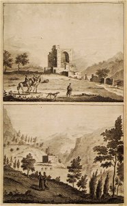 Le bourg de de Kistim et Cafare Cahel, derriere laquelle on voit la montagne couverte de neige (153) Couvent de Canobin - Bruyn Cornelis De - 1714