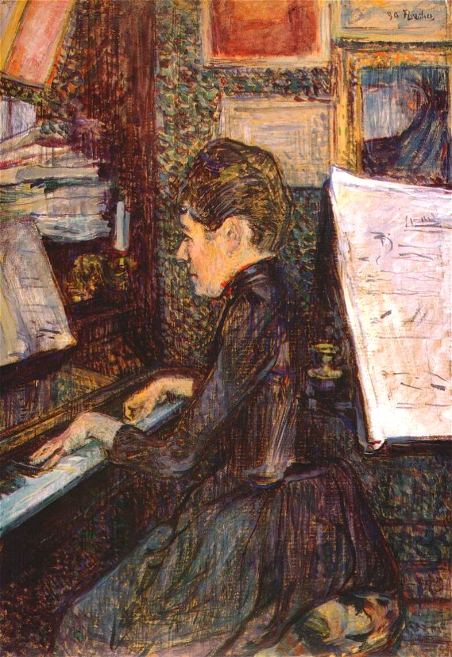 Lautrec mlle marie dihau at the piano 1890