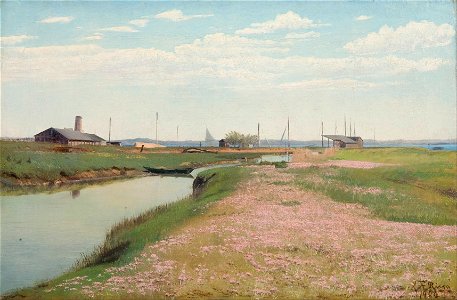 Laurits Andersen Ring - The river and the harbour at Frederiksværk - Google Art Project