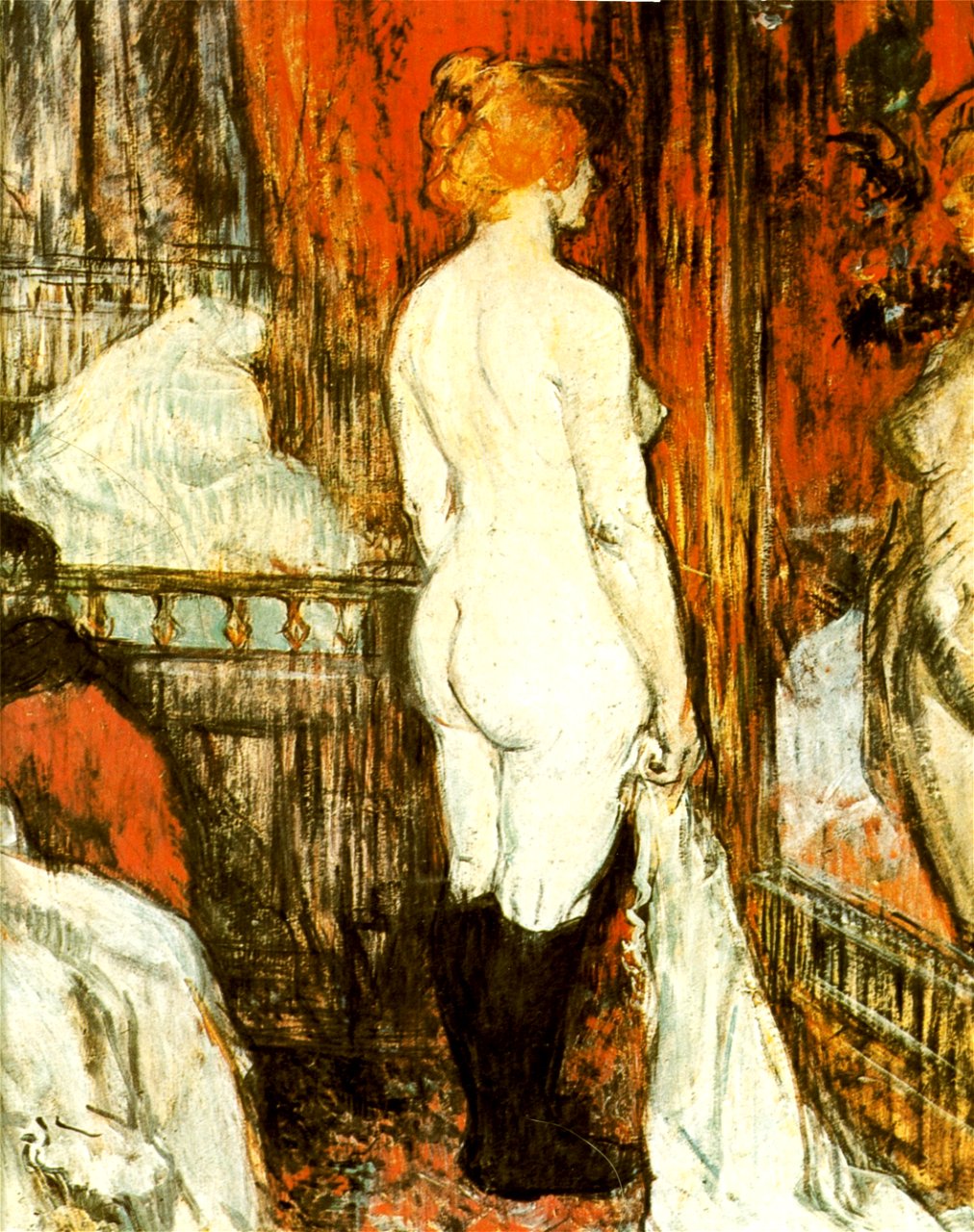 Lautrec - Femme nue devant sa glace - Traditional visual art under Public  domain license