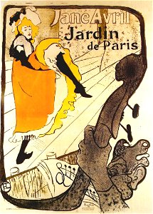 Lautrec jane avril at the jardin de paris (poster) 1893. Free illustration for personal and commercial use.