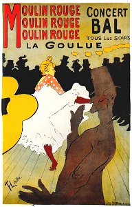 Lautrec moulin rouge, la goulue (poster) 1891. Free illustration for personal and commercial use.