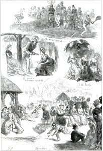 Lawn tennis drawing, newspaper, around 1879