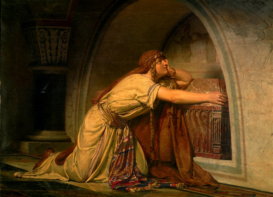 Lawrence Alma-Tadema - Clotilde at the Tomb of her Grandchildren