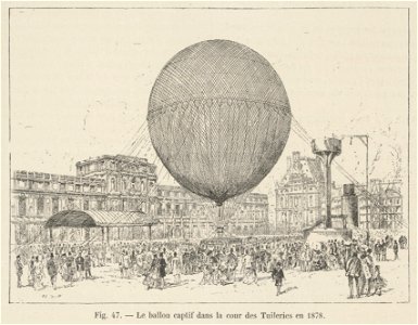 Le ballon captif dans la cour des Tuileries en 1878