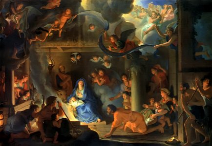 Le Brun, Charles - Adoration of the Shepherds - 1689. Free illustration for personal and commercial use.