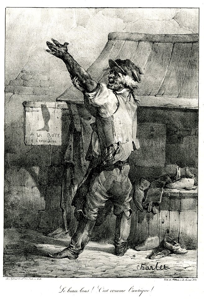 Le beau bras! C'est comme l'antique (The beautiful arm! It is like the antique!) (BM 1869,0410.14.+)