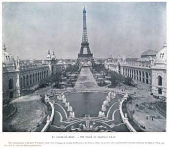 Le Champ de Mars, vue prise du Château d'eau, 1900 Paris World Fair 2. Free illustration for personal and commercial use.