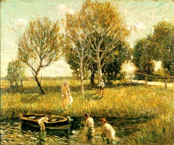 Brooklyn Museum - Boys Bathing - Ernest Lawson - overall