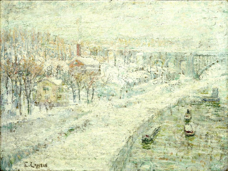 Brooklyn Museum - Winter Landscape Washington Bridge - Ernest Lawson