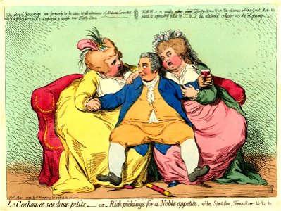 Le Cochon et ses deux petits, -or-rich pickings for a noble appetite. (BM 1851,0901.596)