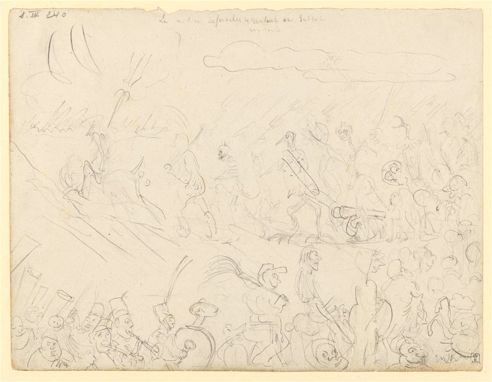 Le cortège infernal, drawing by James Ensor, Prints Department, Royal Library of Belgium, S. IV 240