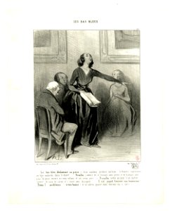 Le bas bleu déclamant sa pièce (The bluestocking reciting her play) (BM 1918,0511.123)